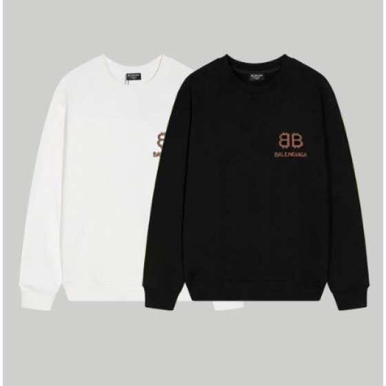 Balenciaga Vintage Distressed Letter Print Crew Neck Sweatshirt